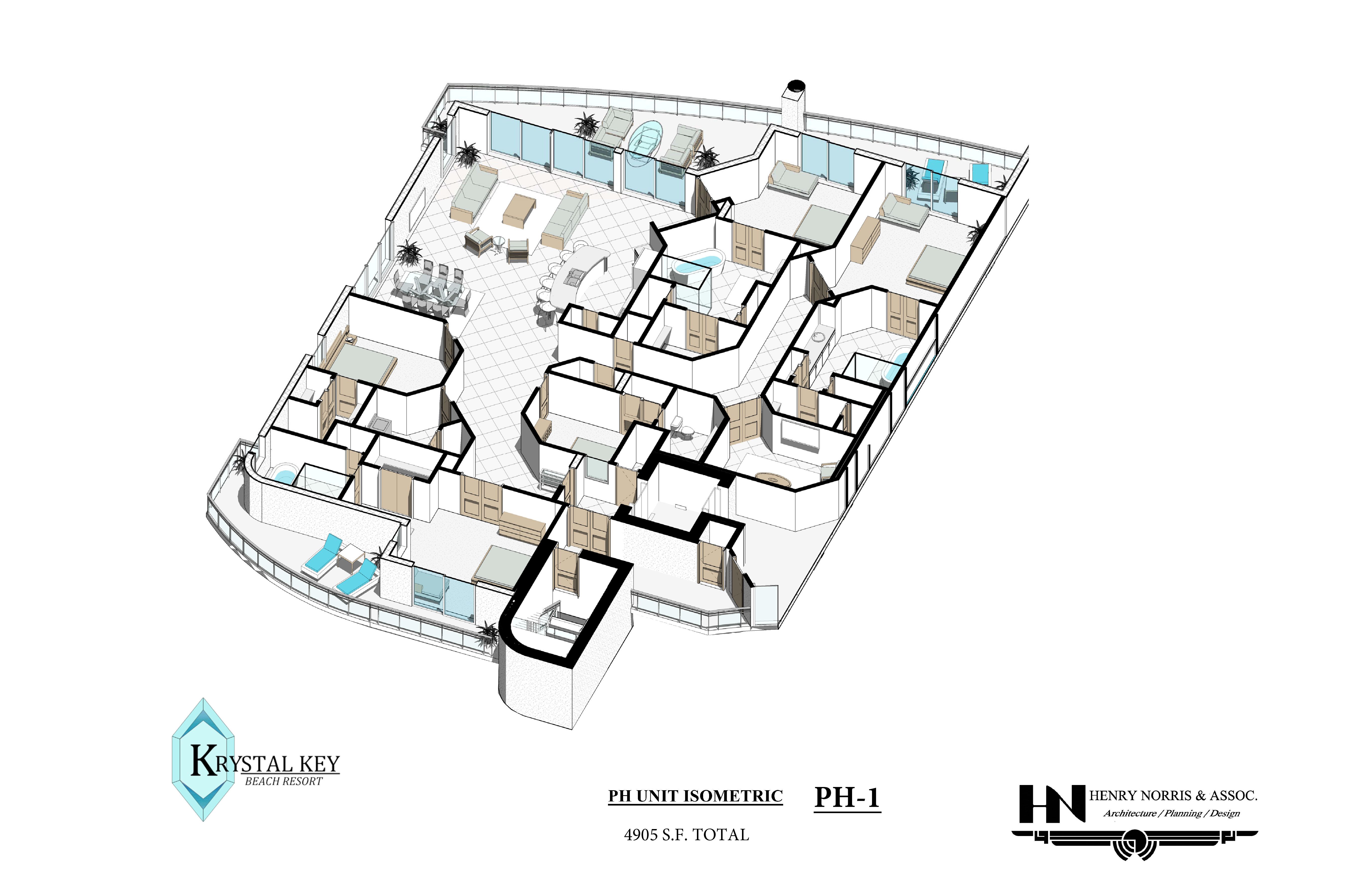 PH-1 Unit Floor Plan Isometric
